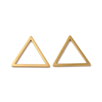 Ion Plating(IP) 304 Stainless Steel linking Rings, Triangle, Real 18K Gold Plated, 23.5x27x1.5mm, Inner Diameter: 18.5x21mm