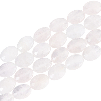 2 Strands Faceted Oval Natural Rose Quartz Beads Strands, 17x13x6mm, Hole: 1mm, about 13pcs/strand, 8.26''(20.98cm)