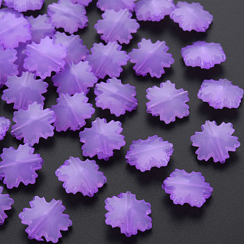 Imitation Jelly Acrylic Beads, Faceted, Snowflake, Dark Orchid, 15x14x6mm, Hole: 1.6mm, about 970pcs/500g