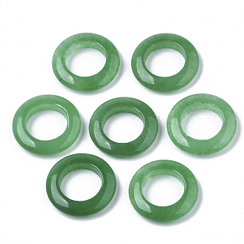 Natural Malaysia Jade Linking Rings, Ring, Green, 20x4mm, Inner Diameter: 12mm