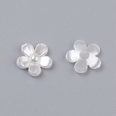 Embellissements scrapbooking dos fleurs cabochons acrylique de perles plates pour bijoux(X-MACR-F028-22)-2
