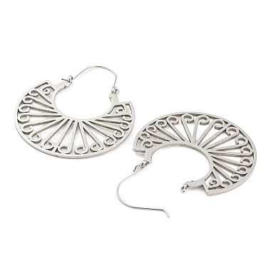 Non-Tarnish 304 Stainless Steel Hollow Arch Hoop Earrings(EJEW-Q789-05P)-3