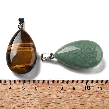 Teardrop Gemstone Pendants(G-P563-01P)-2