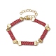 Braided Waxed Polyester Rectangle Link Chain Bracelets(BJEW-JB10000-04)-1