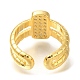 Rectangle Rack Plating Brass Micro Pave Cubic Zirconia Open Cuff Rings for Women(RJEW-M022-31G)-3