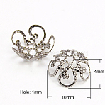 Iron Bead Caps, Gunmetal, 10x4mm, Hole: 1mm(X-IFIN-D040-B)