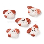 Handmade Polymer Clay Beads, Dog, Saddle Brown, 17~19x24~27x10~13mm, Hole: 1.5~1.7mm(PY-CBABDB7-02)