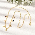 Brass Micro Pave Cubic Zirconia Teardrop Pendant Necklaces, Figaro Chains Necklaces for Women, Rack Plating, Cadmium Free & Lead Free, Long-Lasting Plated, Real 18K Gold Plated, 15.94 inch(40.5cm)(NJEW-B157-11G)