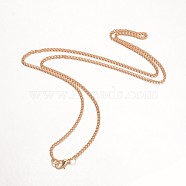 Iron Necklace Making, Twisted Curb Chain, with Alloy Lobster Clasp, Light Gold, 24.33 inch(X-MAK-K002-05KCG)