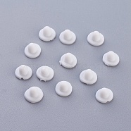 Plastic Ear Nuts, Earring Backs, Cadmium Free & Nickel Free & Lead Free, White, 5x6mm, Hole: 1.5mm, about 1000pcs/bag(KY-F010-05-A)