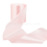 Flat Satin Single Face Ribbon, Polyester Ribbon, for Party Decoration, Pink, 4 inch(100mm), about 24.06 Yards(22m)/Roll(OCOR-WH0060-81D)