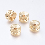 304 Stainless Steel Beads Rhinestone Settings, Column, Golden, 8x5mm, Hole: 1.8mm, fit for 3mm rhinestone(STAS-E474-53D-G)