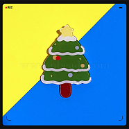 Christmas Theme Acrylic Brooch Pin, Badge for Backpack Clothes, Christmas Tree, 30~50mm(XMAS-PW0001-269D)