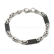 Two Tone 304 Stainless Steel Oval Link Chain Bracelet, Black, 8-5/8 inch(21.9cm), Wide: 7.5mm(BJEW-B078-23BP)