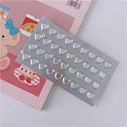 Acrylic Rhinestone Self-Adhesive Stickers, Waterproof Bling Faceted Heart Crystal Decals for Party Decorative Presents, Kid's Art Craft, Clear AB, Heart: 12mm, about 36pcs/sheet(WG57164-01)