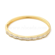 Rack Plating Brass Cubic Zirconia Bangles for Women, Cadmium Free & Lead Free, Real 18K Gold Plated, Inner Diameter: 2-1/4 inch(5.6cm)(BJEW-M298-03G)