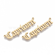 201 Stainless Steel Links connectors, Laser Cut Links, Constellations, Capricorn, 40x10x1.5mm, Hole: 1.2mm(X-STAS-N091-38C-G)