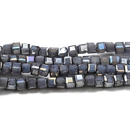 Baking Painted Glass Beads Strands, Imitation Jaed, AB Color, Faceted, Cube, Dark Slate Gray, 2.5x2.5x2.5mm, Hole: 0.8mm, about 191~193pcs/strand, 18.11~18.50 inch(46~47cm)(DGLA-F002-05B)