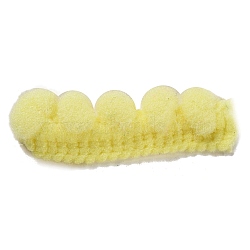 Nylon Pom Pom Ball Lace Ribbon, Champagne Yellow, 3/8 inch(11mm)(OCOR-WH0097-58C)