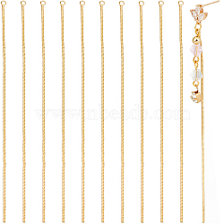 20Pcs Brass Snake Chain Tassel Pendants, Real 18K Gold Plated, 97x2.5x1mm, Hole: 1.6mm(KK-BBC0013-68)