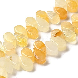 Natural Topaz Jade Beads Strands, Teardrop, Top Drilled, 9~10x5~5.5x3.5~4mm, Hole: 0.7mm, about 40~48pcs/strand, 7.09~7.28''(18~18.5cm).(G-B064-B60)