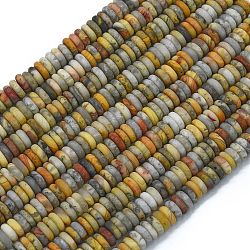 Frosted Natural Crazy Agate Beads Strands, Rondelle, 6x2mm, Hole: 0.7mm, about 182pcs/strand, 15.16''(38.5cm)(G-K389-C14-01)