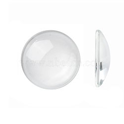 Transparent Glass Cabochons, Half Round/Dome, Clear, 30x7mm(X-GGLA-R026-30mm)