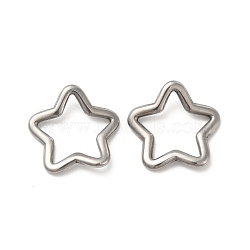 304 Stainless Steel Linking Rings, Twisted Star, Stainless Steel Color, 15x15.5x2mm, Inner Diameter: 9x12mm(STAS-F283-03P)