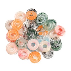 Opaque & Transparent Resin Two Tone Pendants, Donut/Pi Disc Charms, Mixed Color, 20x5mm, Hole: 7mm(RESI-H153-12)