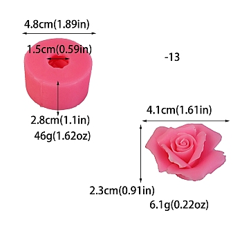 Rose DIY Silicone Molds, Candle Making Molds, Aromatherapy Candle Mold, Hot Pink, 4.8x2.8cm, Inner Diameter: 4.1x2.3cm