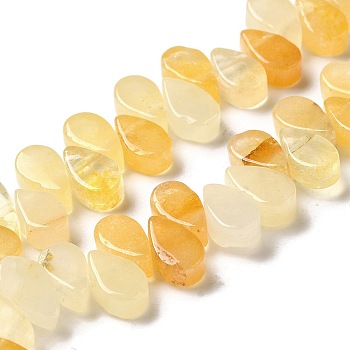 Natural Topaz Jade Beads Strands, Teardrop, Top Drilled, 9~10x5~5.5x3.5~4mm, Hole: 0.7mm, about 40~48pcs/strand, 7.09~7.28''(18~18.5cm).