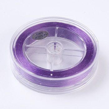 Flat Elastic Crystal String, Elastic Beading Thread, for Stretch Bracelet Making, Blue Violet, 1x0.5mm, about 87.48 yards(80m)/roll