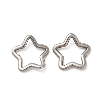 304 Stainless Steel Linking Rings, Twisted Star, Stainless Steel Color, 15x15.5x2mm, Inner Diameter: 9x12mm