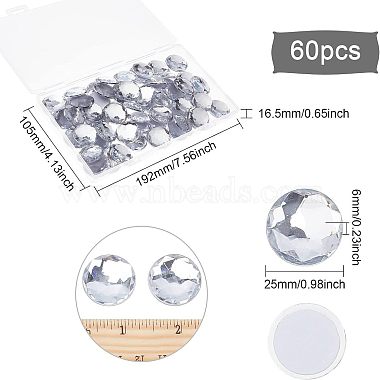 Fingerinspire 1 Box 60Pcs Self-Adhesive Acrylic Rhinestone Stickers(DIY-FG0001-84B)-2