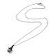 Natural & Synthetic Mixed Gemstone Witch Hat Pendant Necklace(NJEW-JN04386)-5