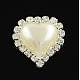 Shining Flatback Heart Brass ABS Plastic Imitation Pearl Cabochons(RB-S020-09)-1
