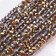 Half Plated Faceted Rondelle Electroplate Glass Beads Strands(X-EGLA-D020-3x2mm-14)-1