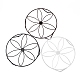 Nbeads 3 шт. 3 цвета плоский круглый с цветочным узором железный дисплей украшения(AJEW-NB0002-99)-1
