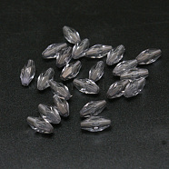Transparent Acrylic Beads, Faceted, Rice, Gray, 11x5mm, Hole: 1.5mm, about 2750pcs/500g(PLRC5X11MM45)
