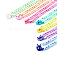 7Pcs 7 Colors Personalized Acrylic Curb Chain Necklace Sets, Eyeglass Chains, Handbag Chains, with  Plastic Lobster Claw Clasps, Mixed Color, 24 inch(61cm), 1pc/color(NJEW-JN03515)