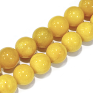 Natural Jade Round Bead Strands, 7mm, Hole: 1mm, about 49pcs/strand, 15.7 inch(G-P070-29-7mm)