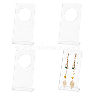 Transparent Acrylic Earring Display Stands, L-Shaped for 2 Pairs Dangle Earring Display, Clear, 8x4x16cm, Hole: 2.2mm(EDIS-WH0012-17)