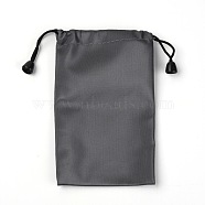 Water-proof Leather Storage Bag, Drawstring Bag, Rectangle, Gray, 16x10x0.4cm(ABAG-WH0005-60)