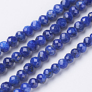 Natural Lapis Lazuli Beads Strands, Faceted, Round, 2mm, Hole: 0.6~0.8mm, about 200pcs/strand, 15.7 inch(40cm)(X-G-D165-B-2mm)