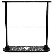 Wooden Crystal Display Shelf, Black Oval Crystal Holder Stand, Rustic Divination Pendulum Storage Rack, Witch Stuff, Easy to Assemble, Goat, 42~288x27.6~80x7mm(DJEW-WH0048-019)