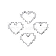 201 Stainless Steel Pendants, Heart, Stainless Steel Color, 22x25x1.5mm, Hole: 2mm(STAS-T063-173P)