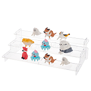 3-Tier Acrylic Model Toy Assembled Organizer Holders, Action Figure Rectangle Display Risers, Clear, Finish Product: 30x14.5x9cm, about 6pcs/set(ODIS-WH0026-08B)