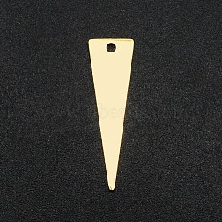 201 Stainless Steel Pendants, Laser Cut, Triangle, Real 18K Gold Plated, 25x7x1mm, Hole: 1.6mm(STAS-N090-LA146)