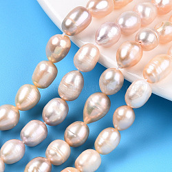 Natural Cultured Freshwater Pearl Beads Strands, Rice, Wheat, 9~11.5x8~8.5mm, Hole: 0.7~0.8mm, about 34~35pcs/strand, 13.78 inch(35cm)(PEAR-N012-08L)