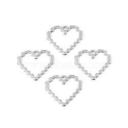 Non-Tarnish 201 Stainless Steel Pendants, Heart, Stainless Steel Color, 22x25x1.5mm, Hole: 2mm(STAS-T063-173P)